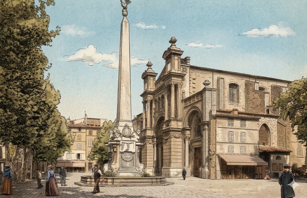 Vue de la place de l’Hôtel de Ville à Aix-en-Provence